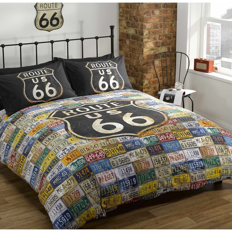 Buy Double Route 66 Reversible Duvet Set Online At Cherry Lane