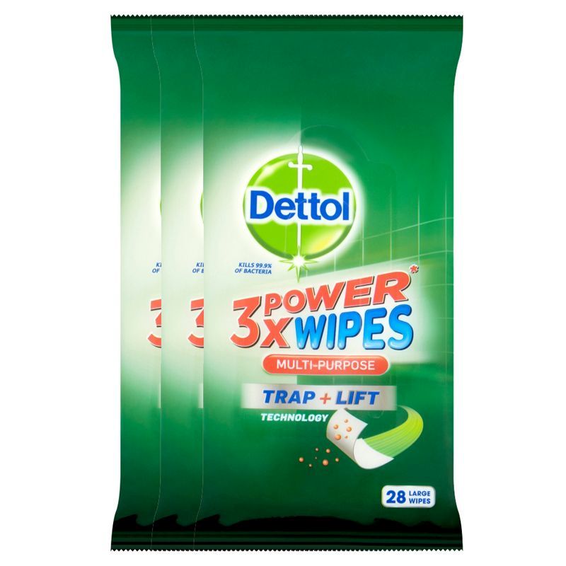 Buy Dettol x3 28 Pack Multi Purpose Power Wipes - Online at Cherry Lane