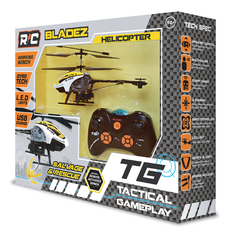 Buy Bladez Remote Control Gyro Helicopter With Winch Transporter ...