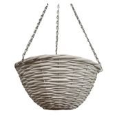 See more information about the Garden Hanging Basket White Willow Round 30cm By Croft
