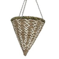 See more information about the Garden Hanging Basket Brown Rattan Cone 30cm By Croft