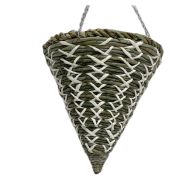 See more information about the Garden Hanging Basket Dark Brown Rattan Cone 35cm By Croft