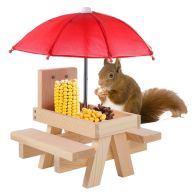 See more information about the Squirrel Feeder Picnic Bench And Parasol By Croft