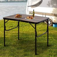 See more information about the Outsunny 3ft Height Adjustable Medium-density fibreboard Folding Camping Table