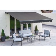 Easy Fit Garden Awning by Greenhurst 3 x 2M Plain Charcoal