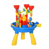See more information about the 30 Pcs Sand and Water Table Beach Toy Waterpark Activities Sand Pit Playset with Accessories Garden Sandbox