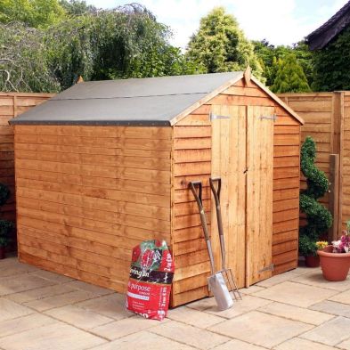 Mercia 8 x 6 Double Door Overlap Apex Shed - Windowless