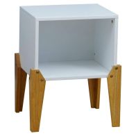 Kudl Bedside Table White 1 Shelf