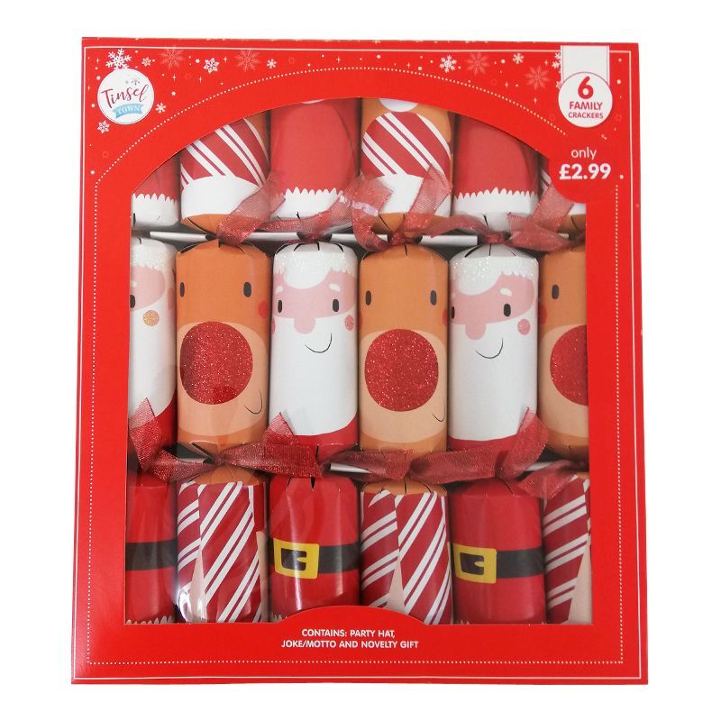 Buy 6 Christmas Party Crackers 15 Inch - Santa & Rudolph - Online at ...