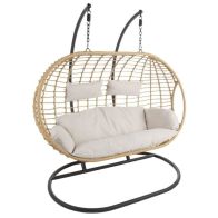 See more information about the Garden Swing Seat by Wensum - 2 Seats Beige Cushions