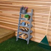 Wensum FSC Slim Wooden Ladder Planter - Grey