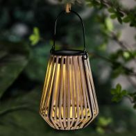 See more information about the Solar Garden Rattan Lantern Decoration Warm White LED - 16cm Contemporary Artisan by Bright Garden