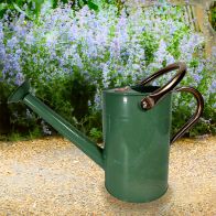 See more information about the Watering Can Galvanised Steel 4.5L By Yeoman - Olive Green