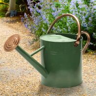See more information about the Large Watering Can Galvanised Steel 7.5L By Yeoman - Olive Green