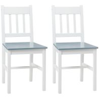 See more information about the Dining Chairs Set Of 2 Kitchen Chair With Slat Back Pine Wood Structure For Living Room And Dining Room White