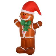 See more information about the Homcom 1.8m LED Polyester Outdoor Christmas Inflatable Gingerbread Man