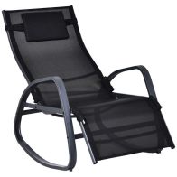 See more information about the Outsunny Garden Rocking Chair With 5-Level Adjustable Backrest