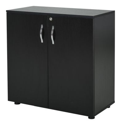 See more information about the Vinsetto 2-Tier Locking Office Storage Cabinet File Organisation w/ Feet Melamine Coating Aluminium Handles 2 Keys Stylish Black