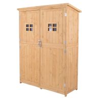 See more information about the Barn 164cm Double Door Pent Garden Store Two Window Fir Wood Natural by Steadfast