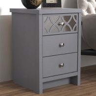 See more information about the Arianna Slim Bedside Table Grey 3 Drawers