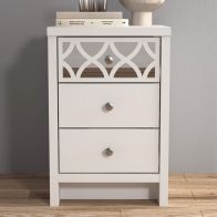 See more information about the Arianna Slim Bedside Table White 3 Drawers