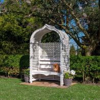 See more information about the Shire Bejoda 2' 4" x 4' Apex Garden Arbour - Classic Pressure Treated Slatted