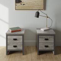 See more information about the Boston Bedside Table Grey 2 Drawers