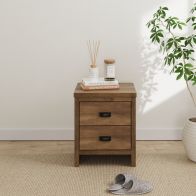 See more information about the Boston Bedside Table Brown 2 Drawers