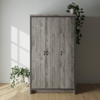 See more information about the Boston Tall Wardrobe Grey 3 Doors 2 Shelves