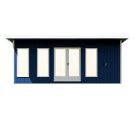 See more information about the Shire Cali 8' 5" x 19' Pent Garden Office with Storage - Premium Wax Board