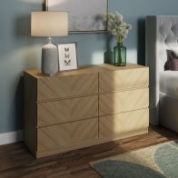 See more information about the Catania Large Chest of Drawers Light Brown 6 Drawers