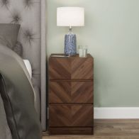 See more information about the Catania Slim Bedside Table Dark Brown 3 Drawers