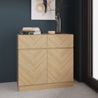 See more information about the Catania Sideboard Light Brown 2 Doors 2 Shelves 2 Drawers