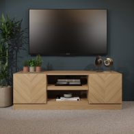 See more information about the Catania TV Unit Light Brown 3 Shelves 2 Doors