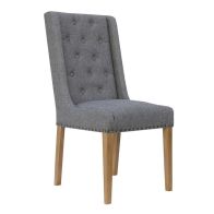 See more information about the Pair of Lancelot Luxury Dining Chairs Light Grey