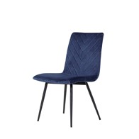 See more information about the Pair of Retro Dining Chairs Metal & Fabric Blue