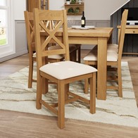 See more information about the Pair of Cotswold Dining Chairs Cross Back Oak Natural