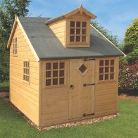 See more information about the Shire Enchanted 5' 10" x 7' 10" Dormer Children's Playhouse - Premium Dip Treated Shiplap