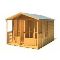 See more information about the Shire Delmora 10' x 8' 6" Apex Summerhouse - Premium Dip Treated Shiplap