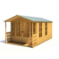 See more information about the Shire Delmora 13' 11" x 8' 6" Apex Summerhouse - Premium Dip Treated Shiplap