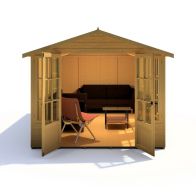 See more information about the Shire Delmora 15' 5" x 7' 10" Apex Summerhouse - Premium Dip Treated Shiplap