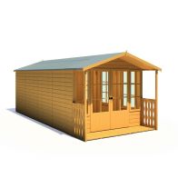 See more information about the Shire Delmora 0' 2" x 8' 6" Apex Summerhouse - Premium Dip Treated Shiplap