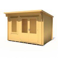 See more information about the Shire Edgefield 10' 9" x 7' 10" Pent Log Cabin - Premium 19mm Cladding Log Clad