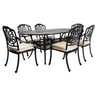 See more information about the Essentials Garden Patio Dining Set by Wensum - 6 Seats Beige Cushions
