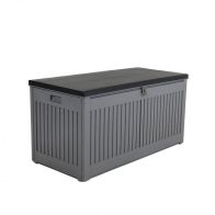 Wensum Plastic Garden Storage Box Grey & Black 270L
