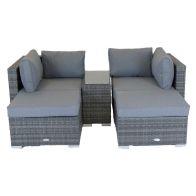 See more information about the Classic Rattan Garden Relaxer Set by Wensum - 2 Seats Grey