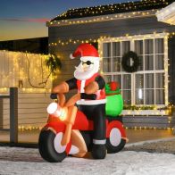 See more information about the 5.5ft Christmas Inflatable Santa Claus Riding a Motorcycle Blow Up Decoration Xmas Décor for Garden