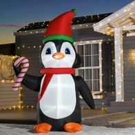 See more information about the Homcom 2.5m Inflatable Christmas Penguin Holding Candy Cane Built-in LED for Party