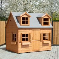See more information about the Shire Hatters House 6' 6" x 8' 2" Reverse Apex Children's Playhouse - Premium Dip Treated Shiplap