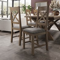 See more information about the Pair of Bondi Cross Back Dining Chairs Oak Grey